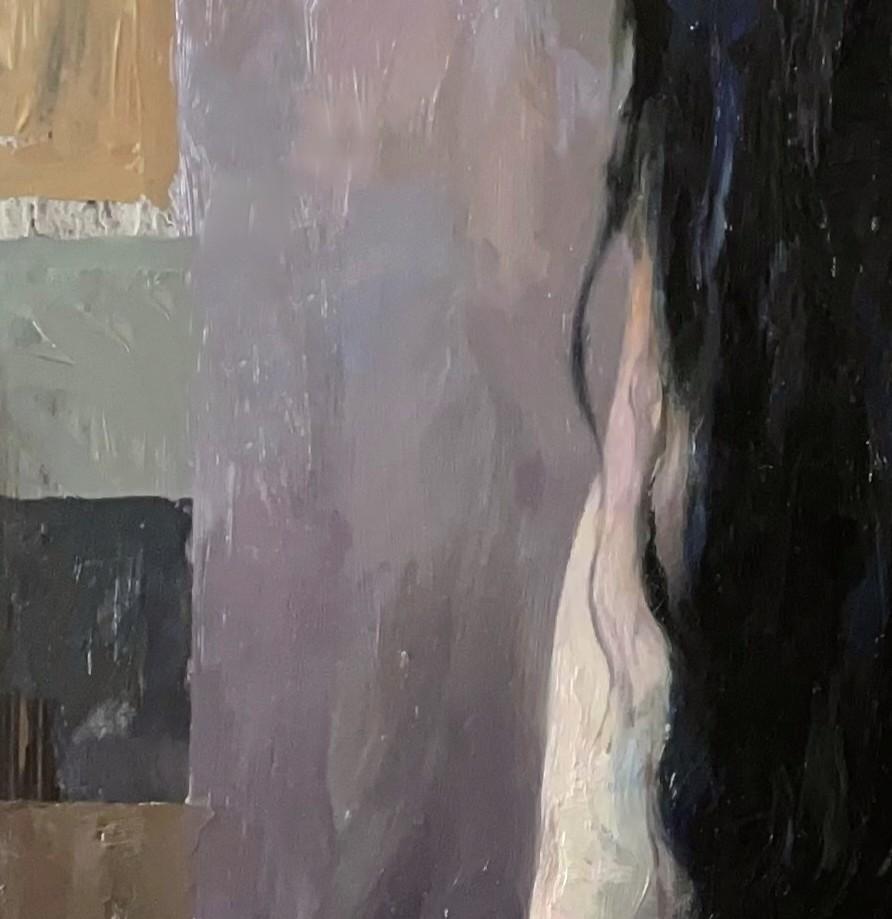 „The Whisper“ (2024) von Hollis Dunlap, impressionistisches Ölporträtgemälde im Angebot 3