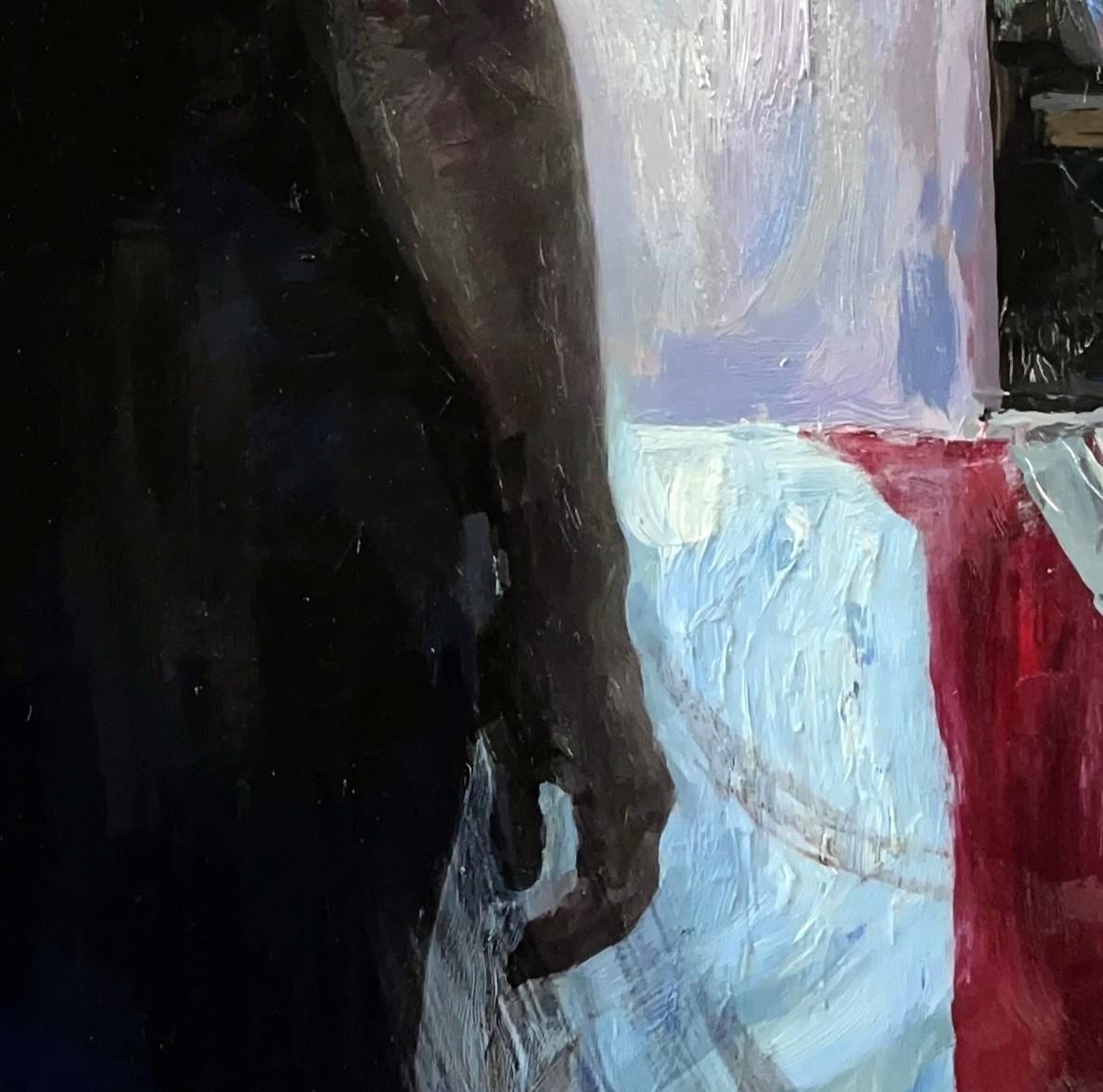 „The Whisper“ (2024) von Hollis Dunlap, impressionistisches Ölporträtgemälde im Angebot 4