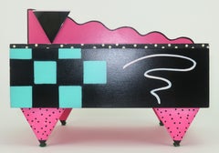 HOLLIS FINGOLD Post Modern Painted Wood Jewelry Box, 1980's