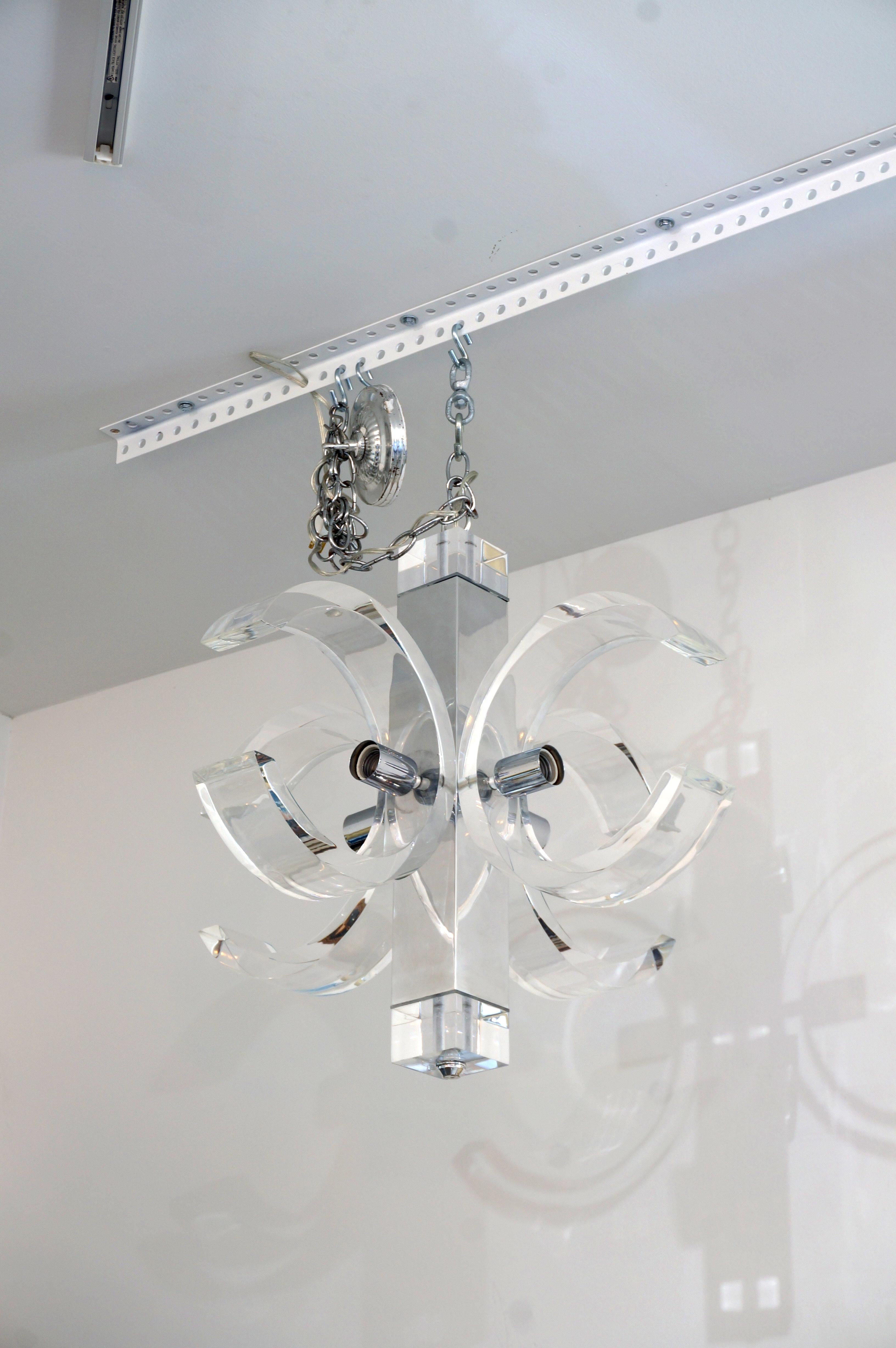 Hollis Jones Lucite Chandelier In Good Condition In West Palm Beach, FL