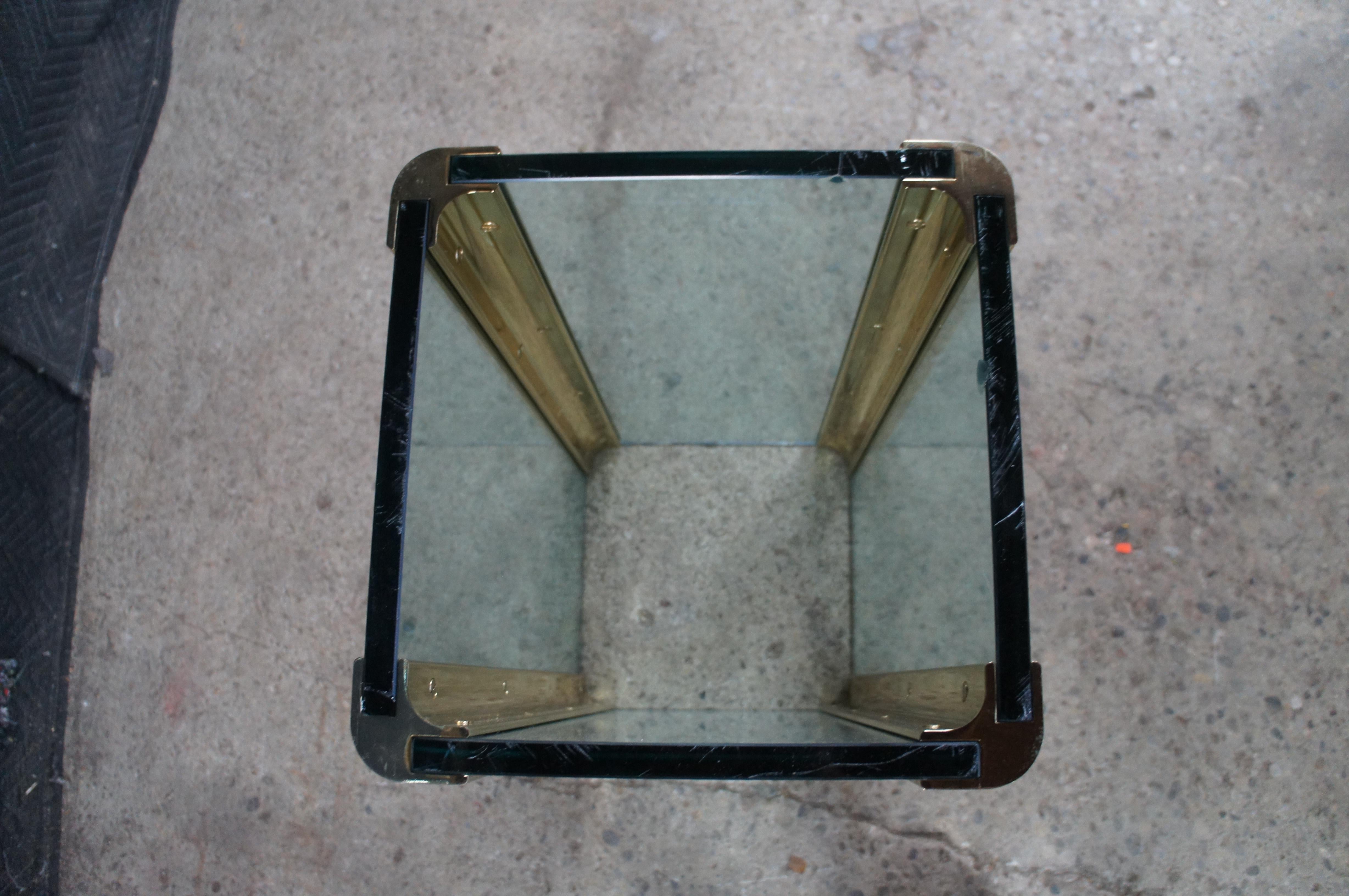 Hollis Jones Style Hollywood Regency Beveled Glass Brass Dining Breakfast Table en vente 7