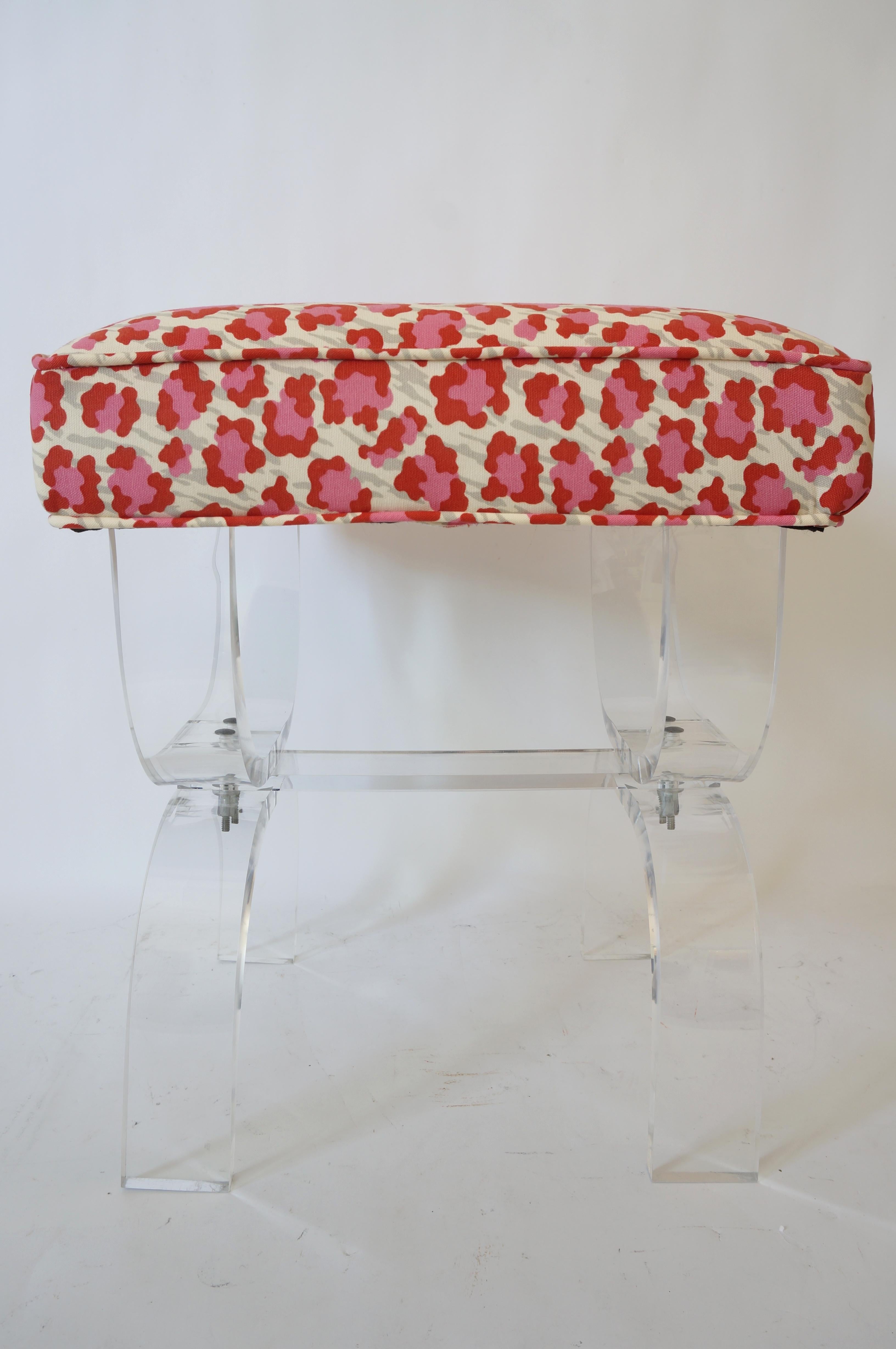 Polished Hollis Jones Style Lucite Bench