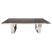 Lorin Marsh Modern Chrome Base Dining Table with Glass Top For Sale at ...