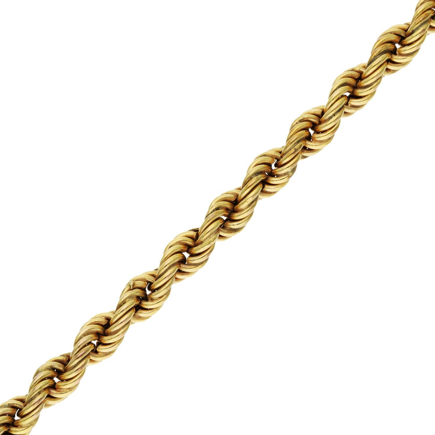 Cadena de cuerda hueca de oro amarillo de 9 ct de 28 pulgadas y 17,00 gramos en Bueno estado para la venta en Birmingham, GB