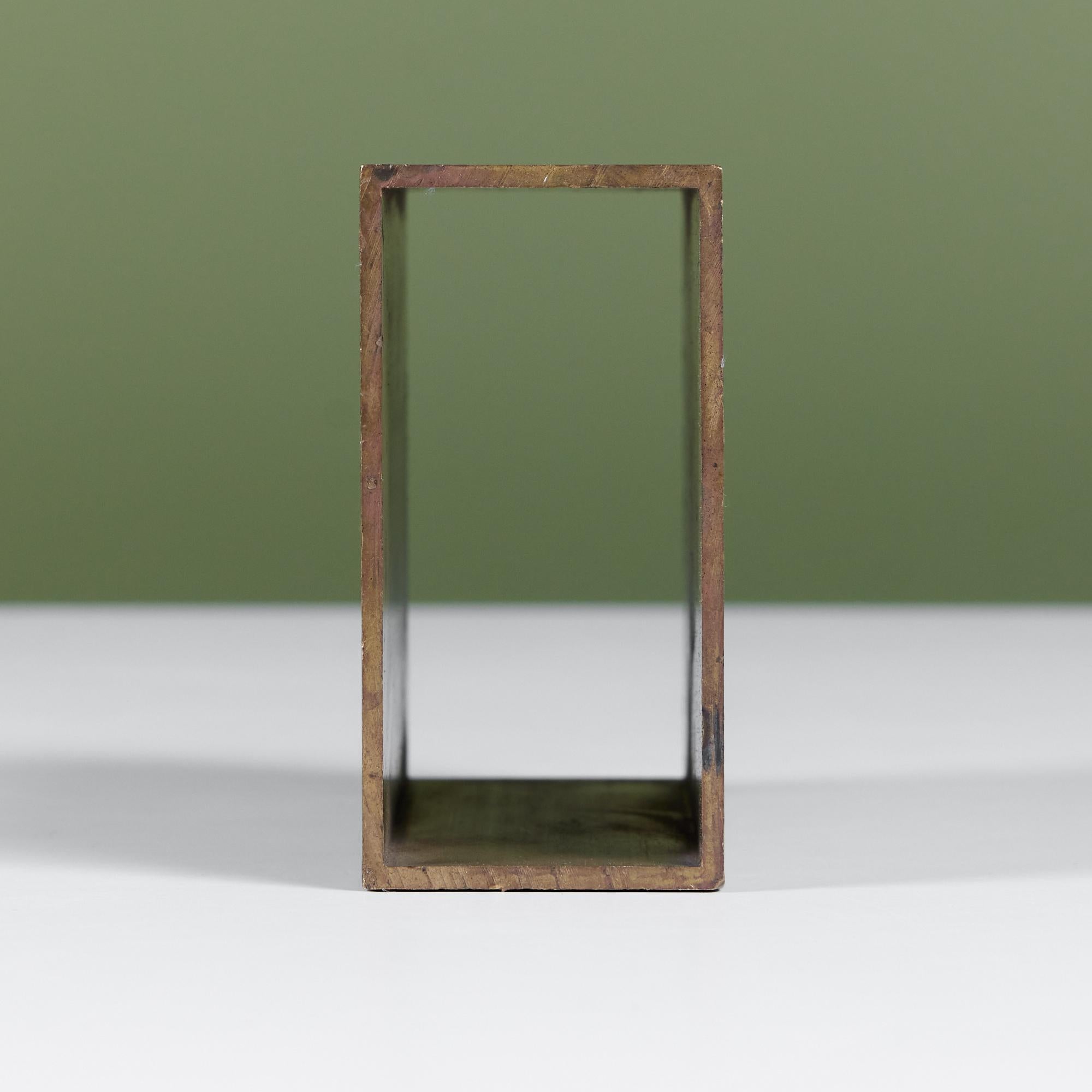 Hollow Brass Rectangular Object In Good Condition For Sale In Los Angeles, CA