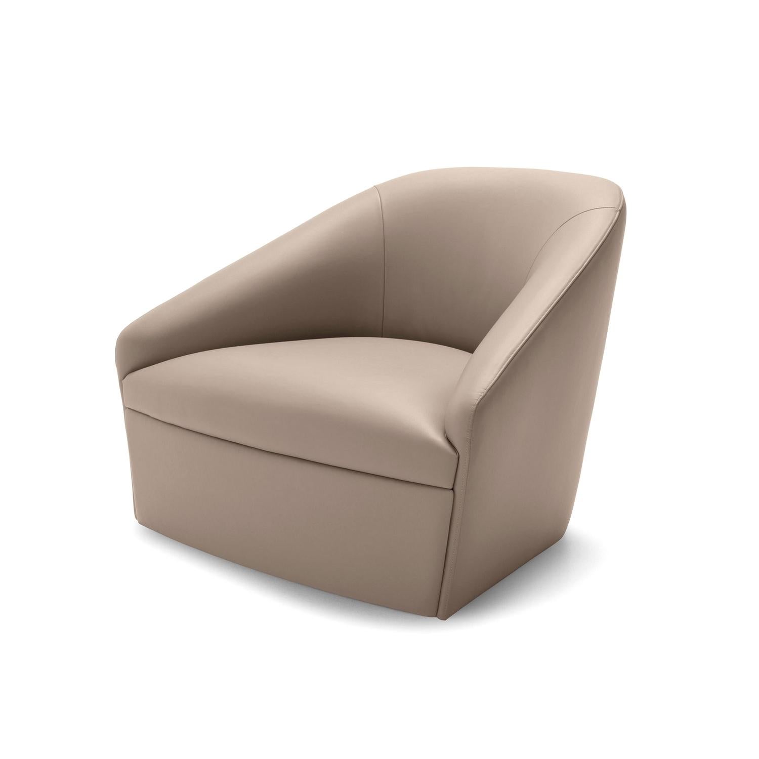 grey leather swivel armchair