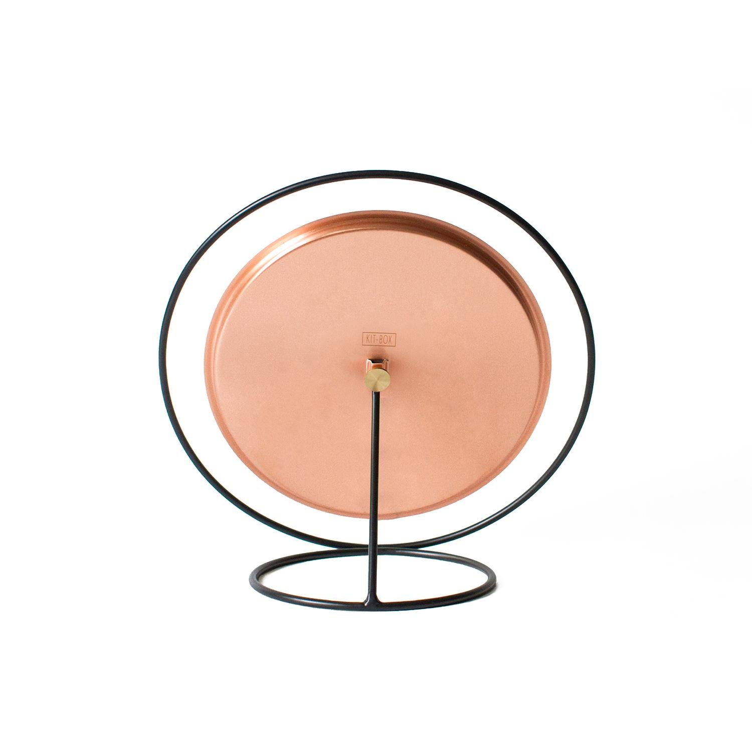 Minimalist Hollow Mirror, Big, Copper For Sale