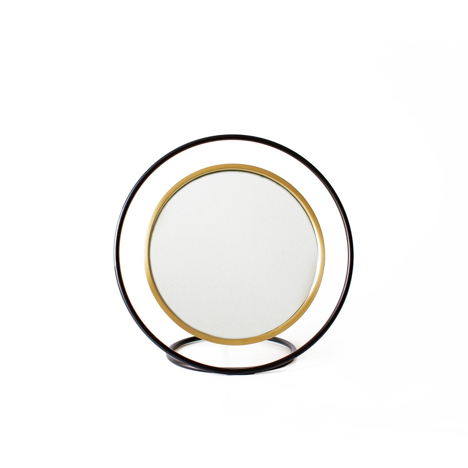 Minimalist Hollow Mirror, Small, Brass