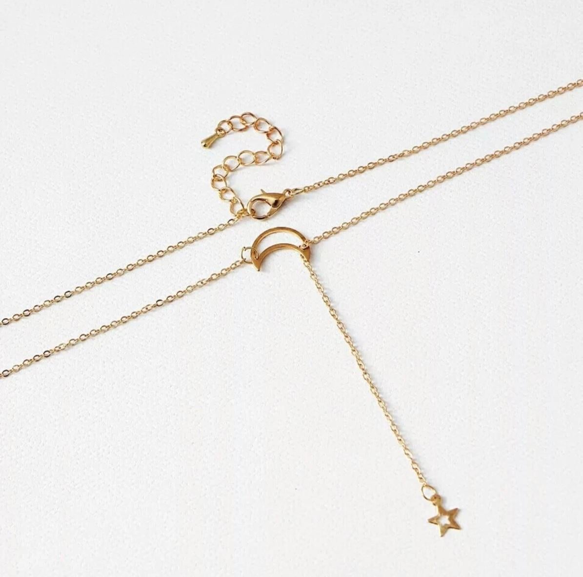 Hollow Moon Star Pendant 925 Sterling Silver Necklace Fashion Women Wedding Gift For Sale 8