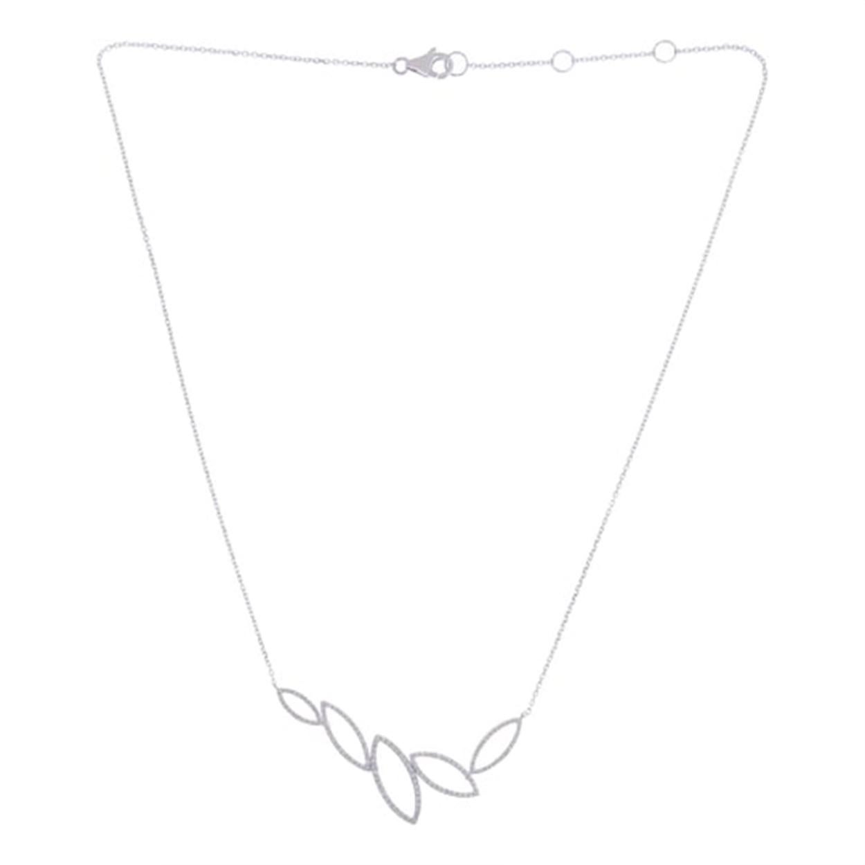 Modern Hollow Petal Pave Ball Diamond Line Necklace Pendant For Sale