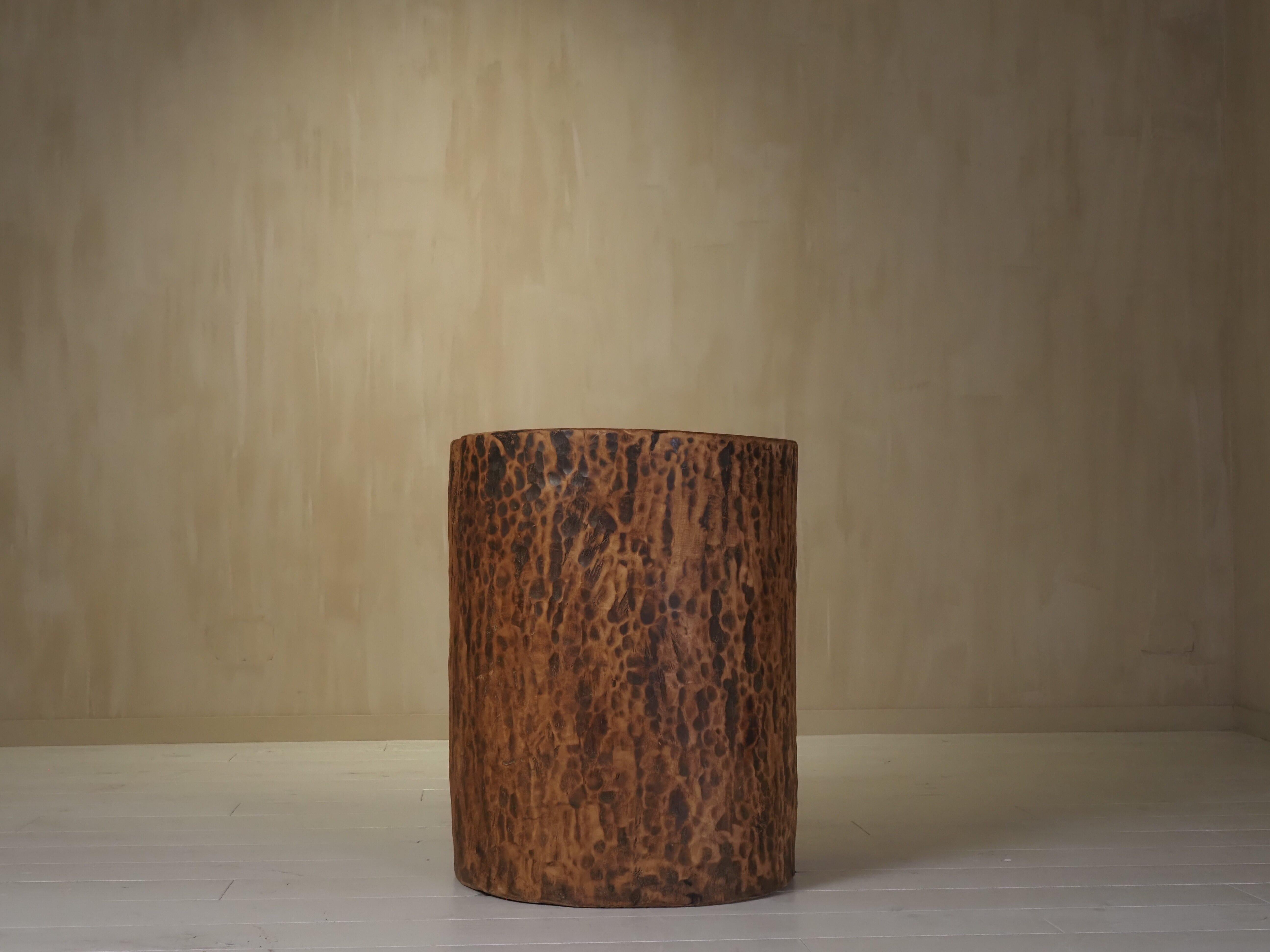 Primitive Hollowed tree trunk planter For Sale