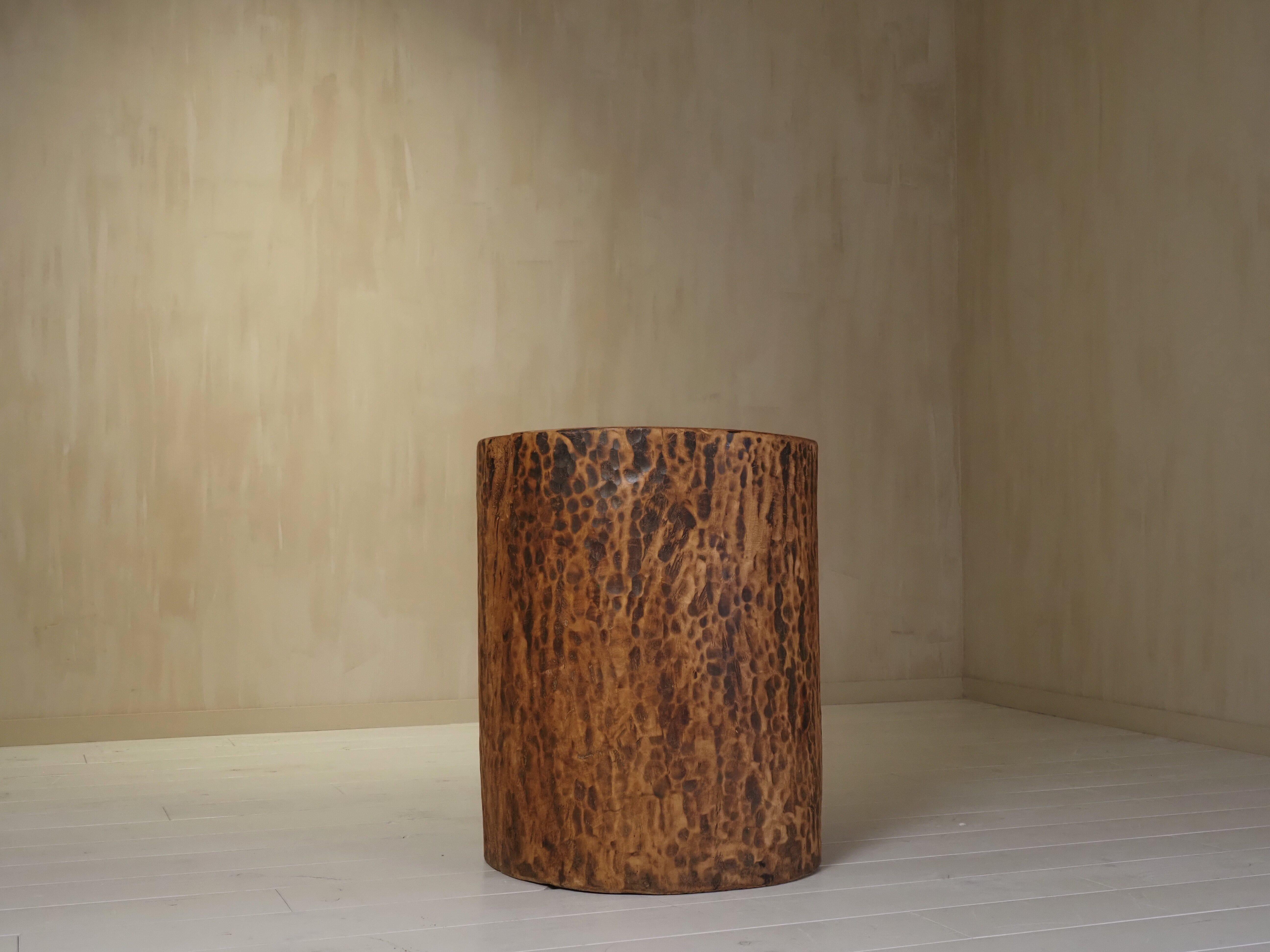 French Hollowed tree trunk planter For Sale