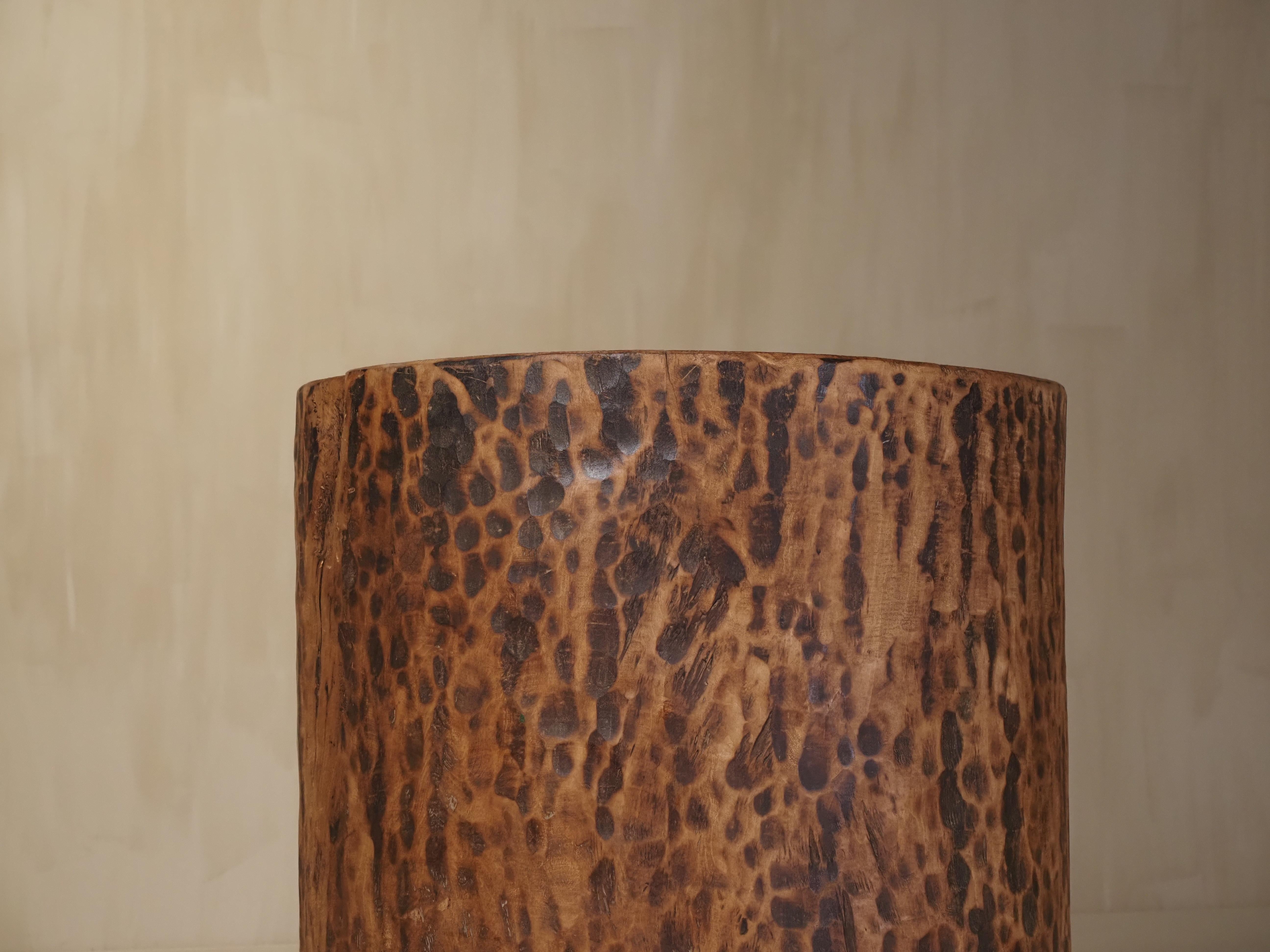 Wood Hollowed tree trunk planter For Sale