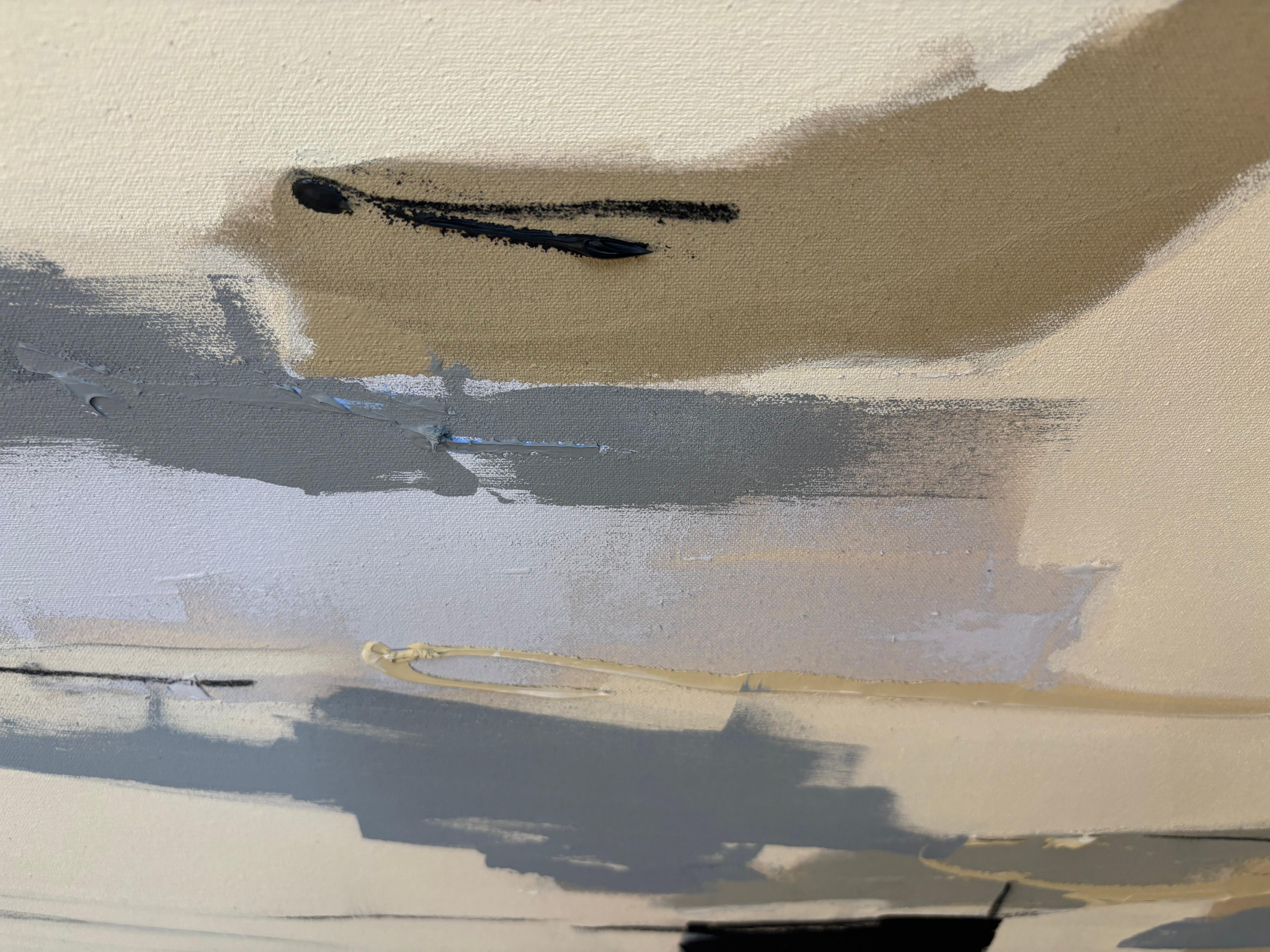 Ciel Rose I (Beige), Abstract Painting, von Holly Addi
