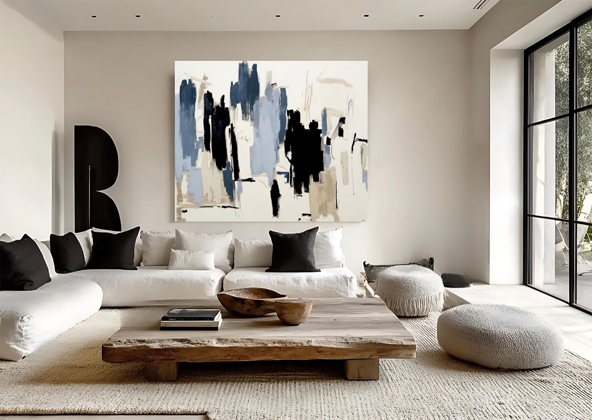 Entre Le Bleu – Painting von Holly Addi