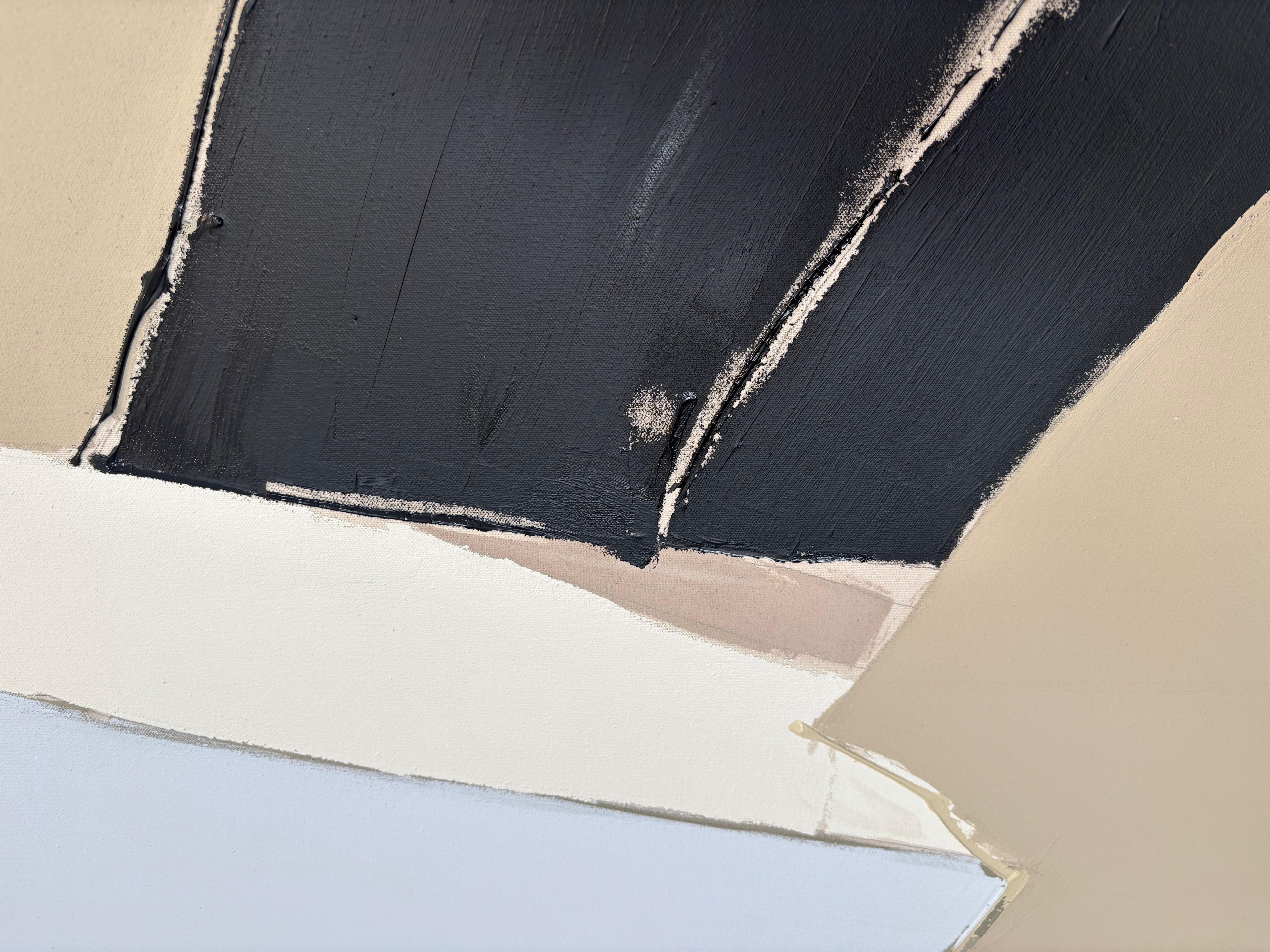 Eze Sur Mer (Beige), Abstract Painting, von Holly Addi