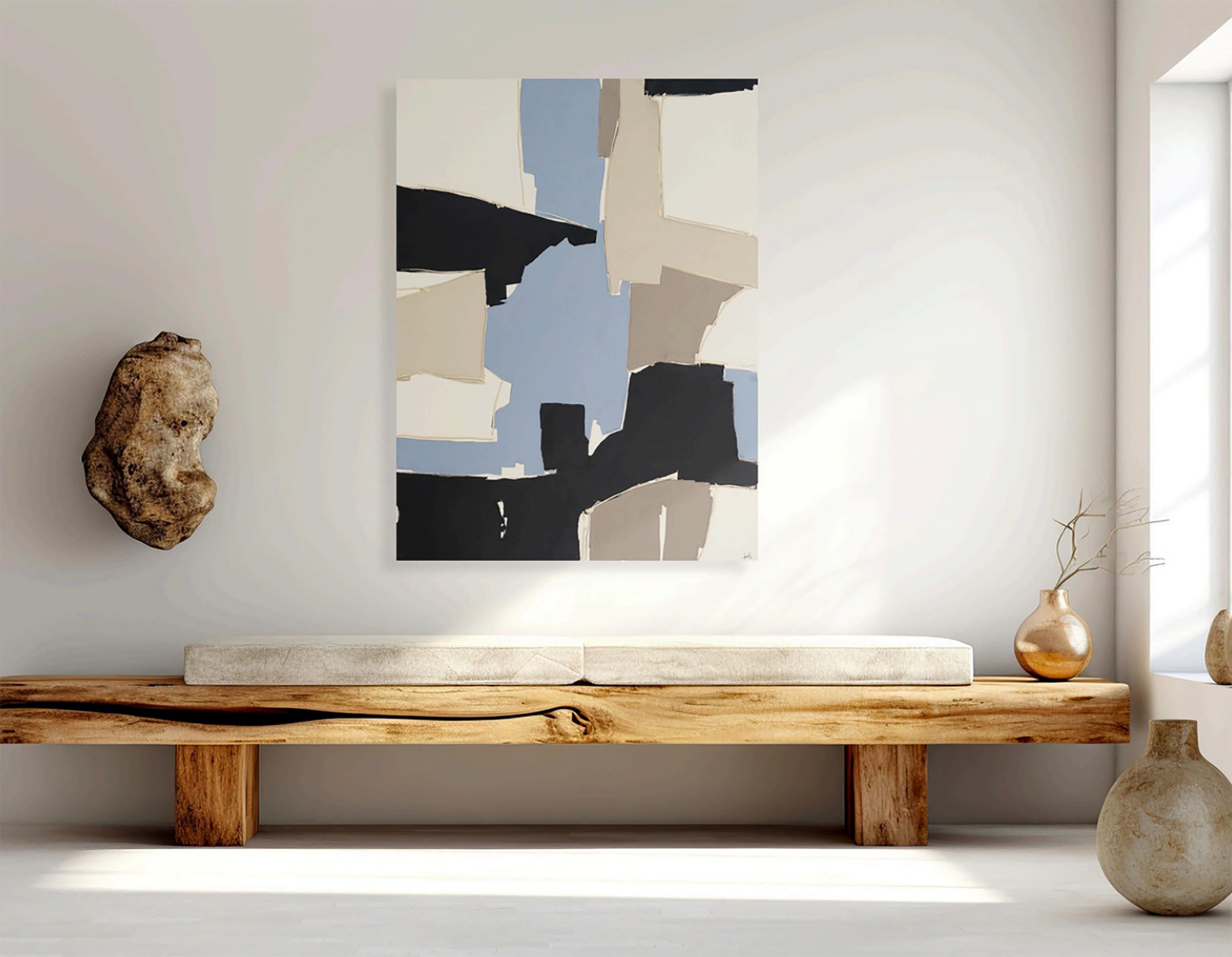 Holly Addi è una pittrice americana che vive e lavora a Salt Lake City, nello Utah. Nella sua più recente collezione di opere, Japandi, gli astratti di Addi (pittura acrilica e carboncino su tela) abbracciano il minimalismo e la semplicità del