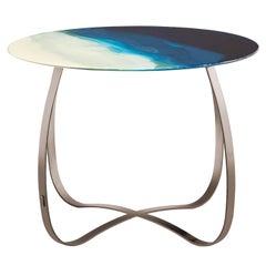 Holly Art Blue Glass Side Table