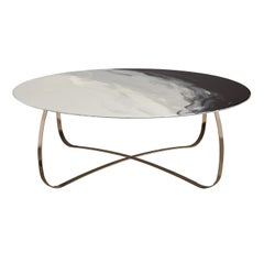 Holly Art Glass Gray Side Table
