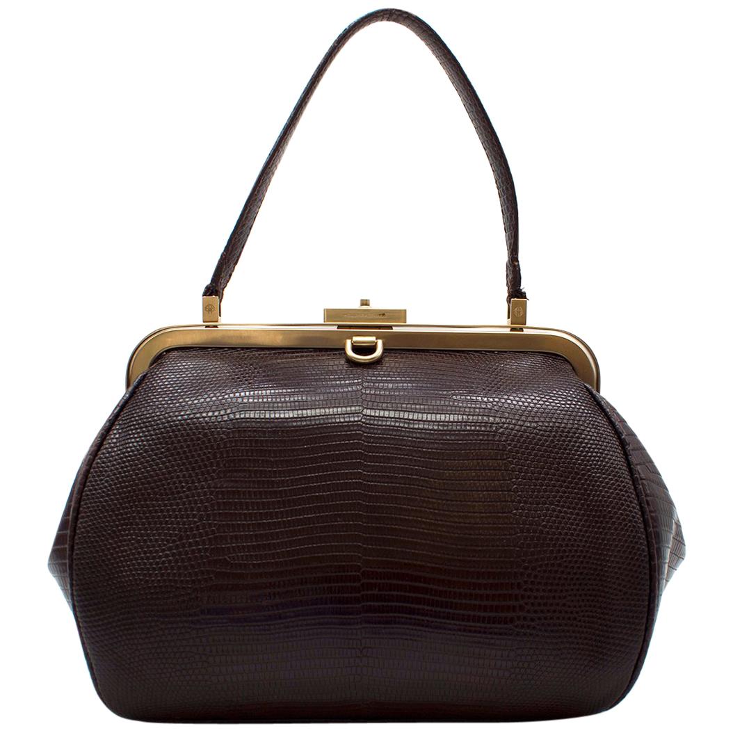 Holly Caldwell Lizard Burgundy Tote Bag