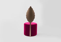 Holly Contemporary Pouf in Metal and Fabric