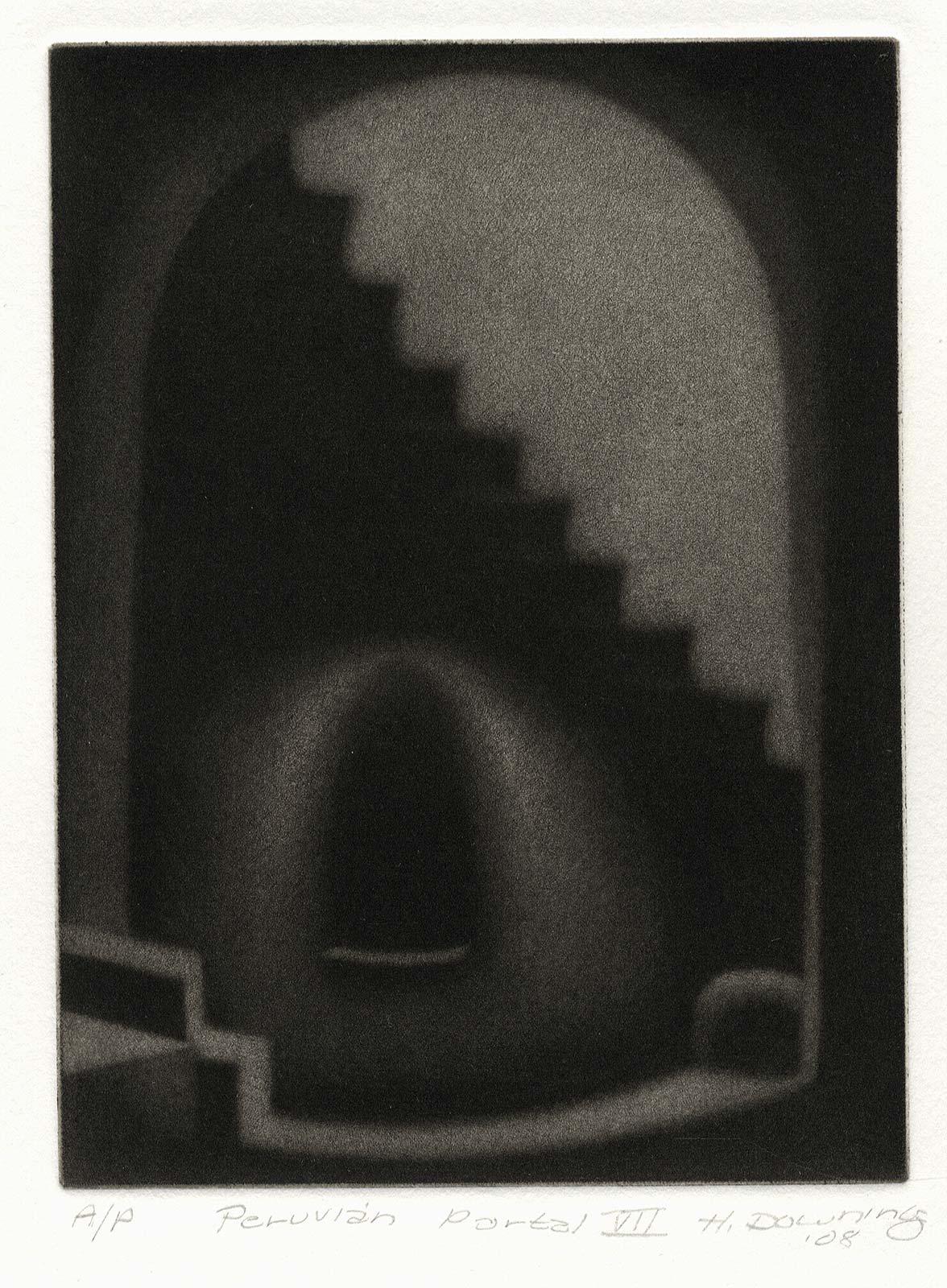 Peruvian Portal VII - Black Print by Holly Downing