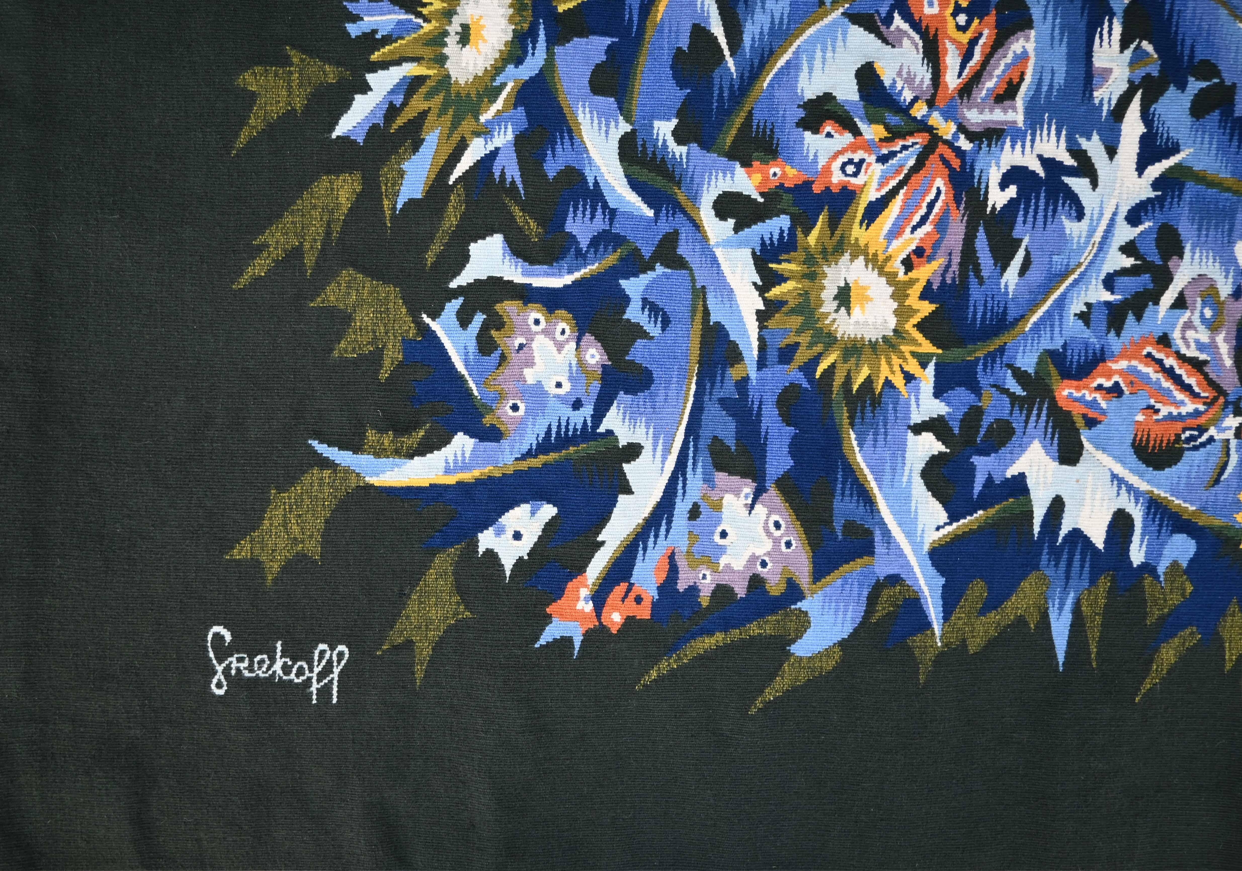 Holly, Elie Grekoff – Französischer Aubusson-Wandteppich, Auflage E/A – 183lx115h – N 1511 im Zustand „Hervorragend“ im Angebot in Paris, FR