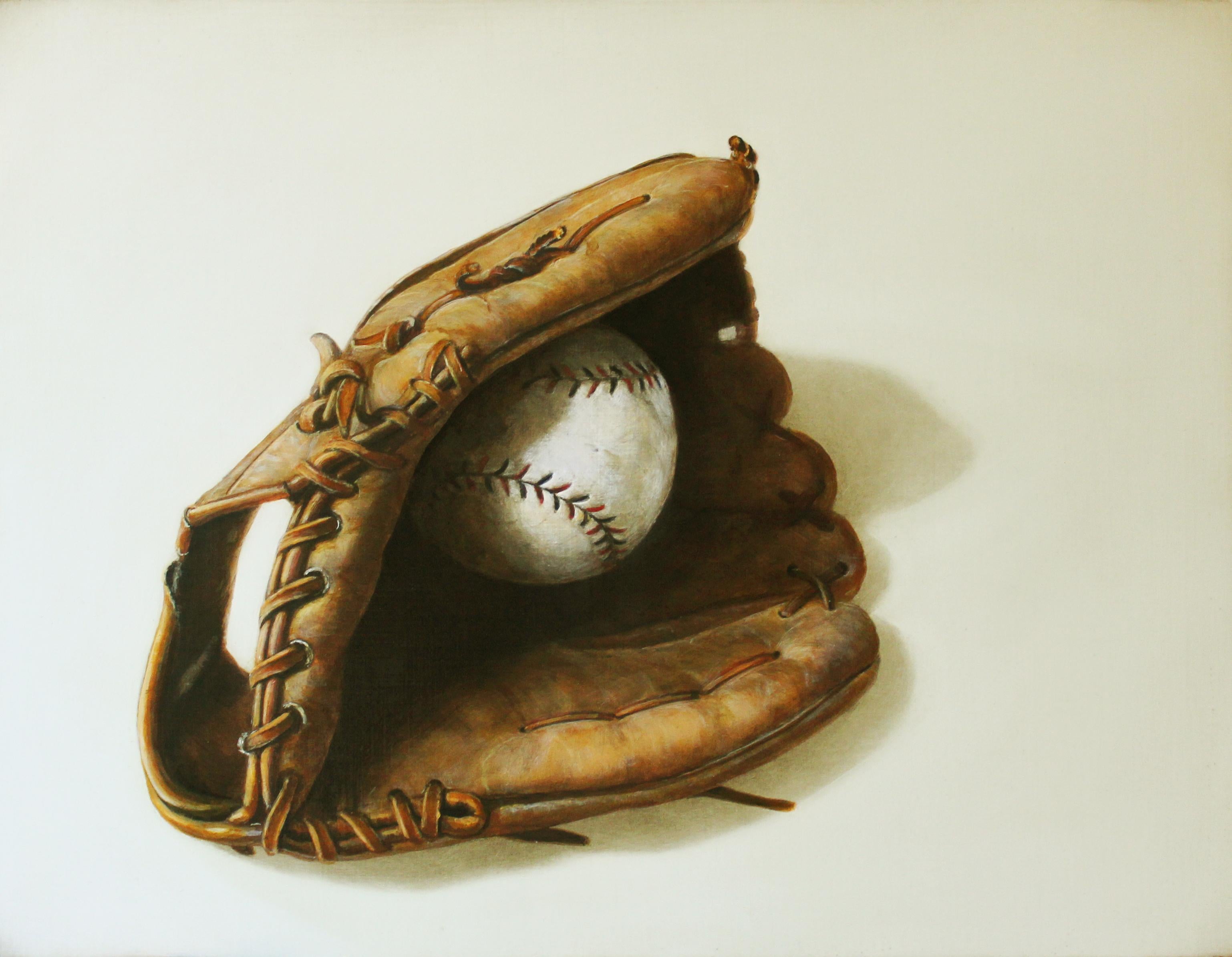Holly Farrell Still-Life Painting - Baseball and Glove