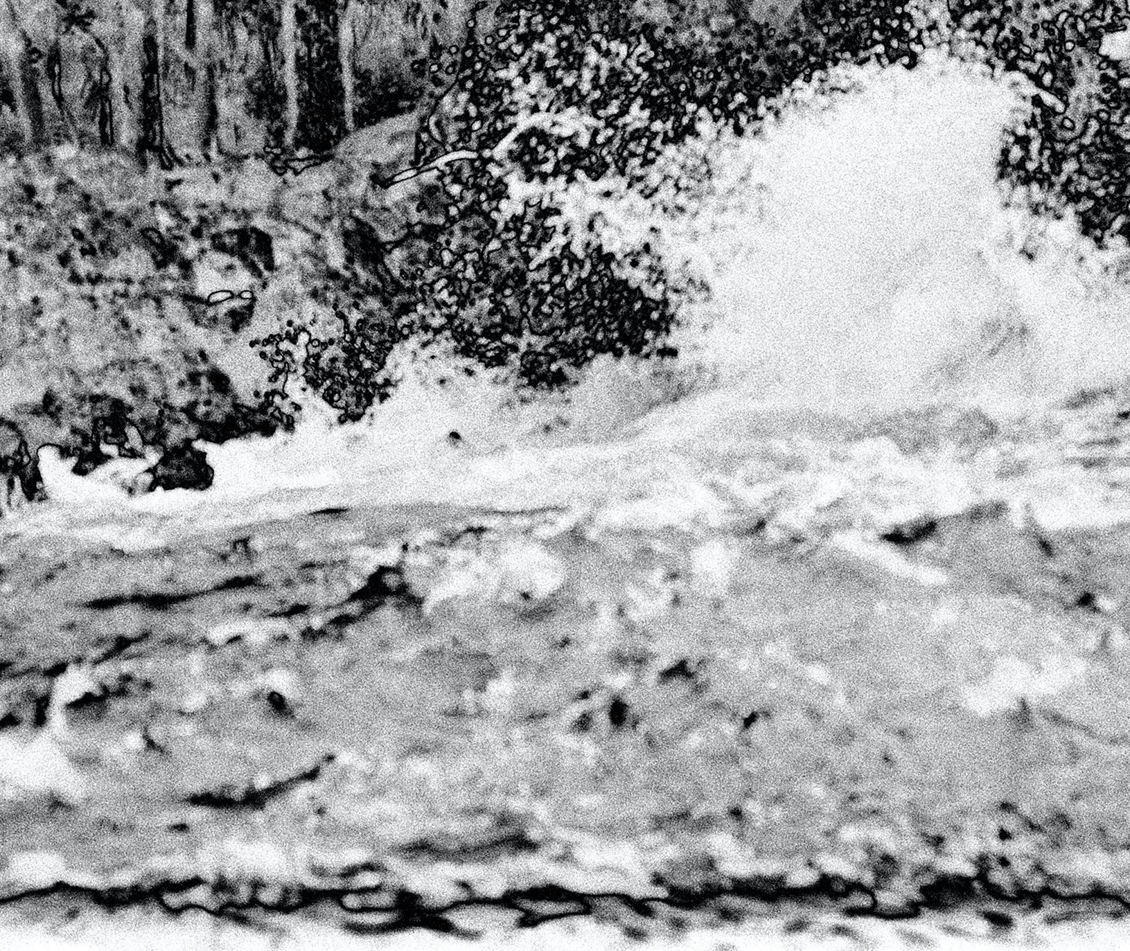 Wassermusik-Serie #5037: Landschaftsfotografie (Grau), Black and White Photograph, von Holly Gordon