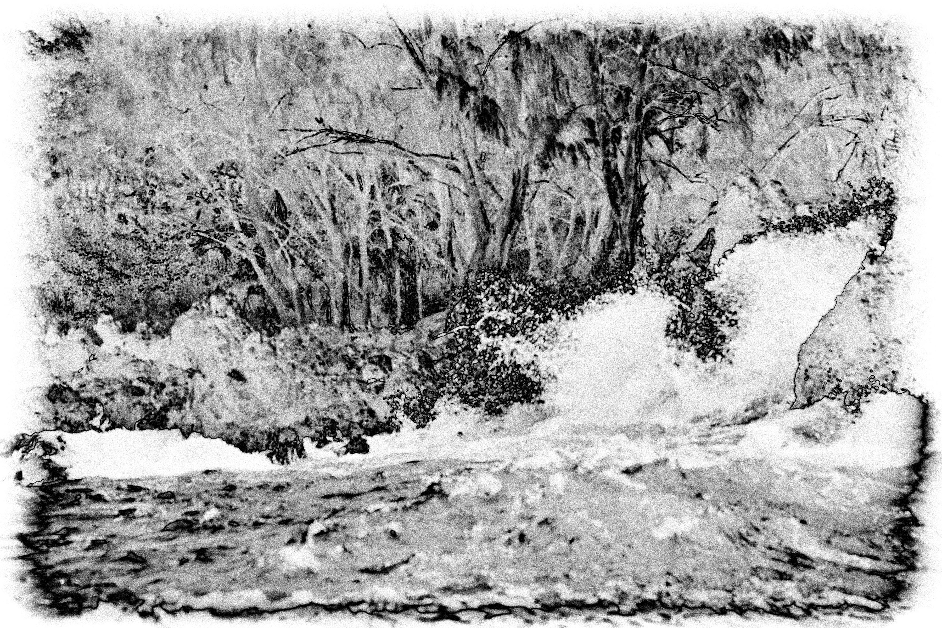 Holly Gordon Black and White Photograph - Water Music Series #5037 : landscape photography