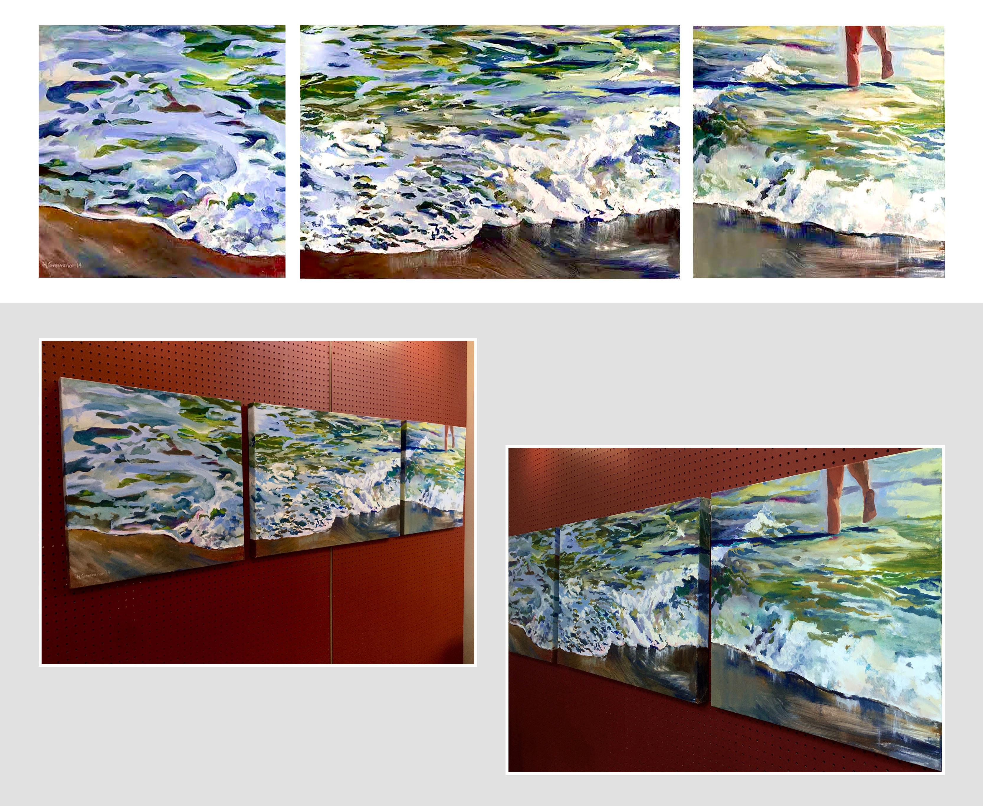 Edge (Triptych) - Painting by Holly Grosvenor
