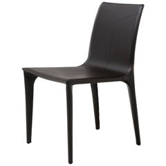HOLLY HUNT Adriatic Dining Side Chair in Caffe Leather