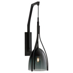 Aplique de pared HOLLY HUNT Gato Negro con marco de aluminio anodizado y pantalla de cristal