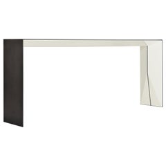 HOLLY HUNT Brimstone Console Table in Steel Structure with Lacquer Blanc Finish