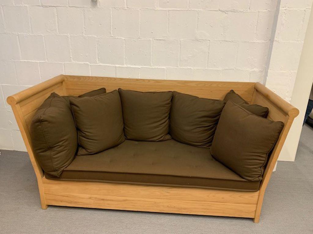 HOLLY HUNT CA Oak Wood Sofa & Brown Wool Upholstery by Christian Astuguevieille 3