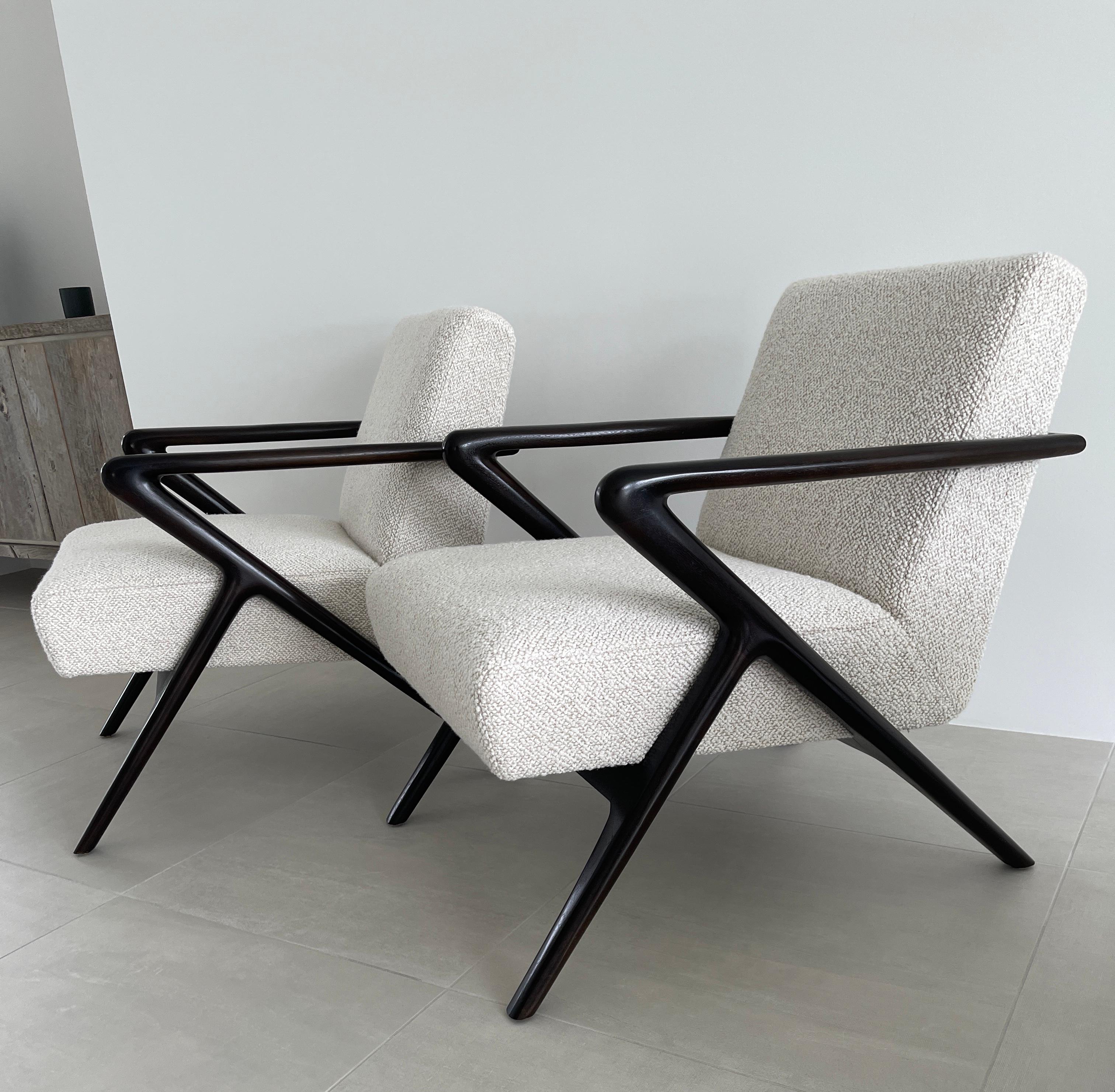 Hand-Crafted Holly Hunt Capri Chairs in Kravet Fabric