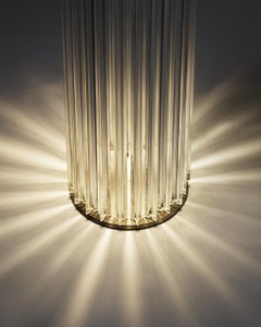 HOLLY HUNT Lampadaire chic en cristaux clairs avec rayures en bronze foncé par VeniceM