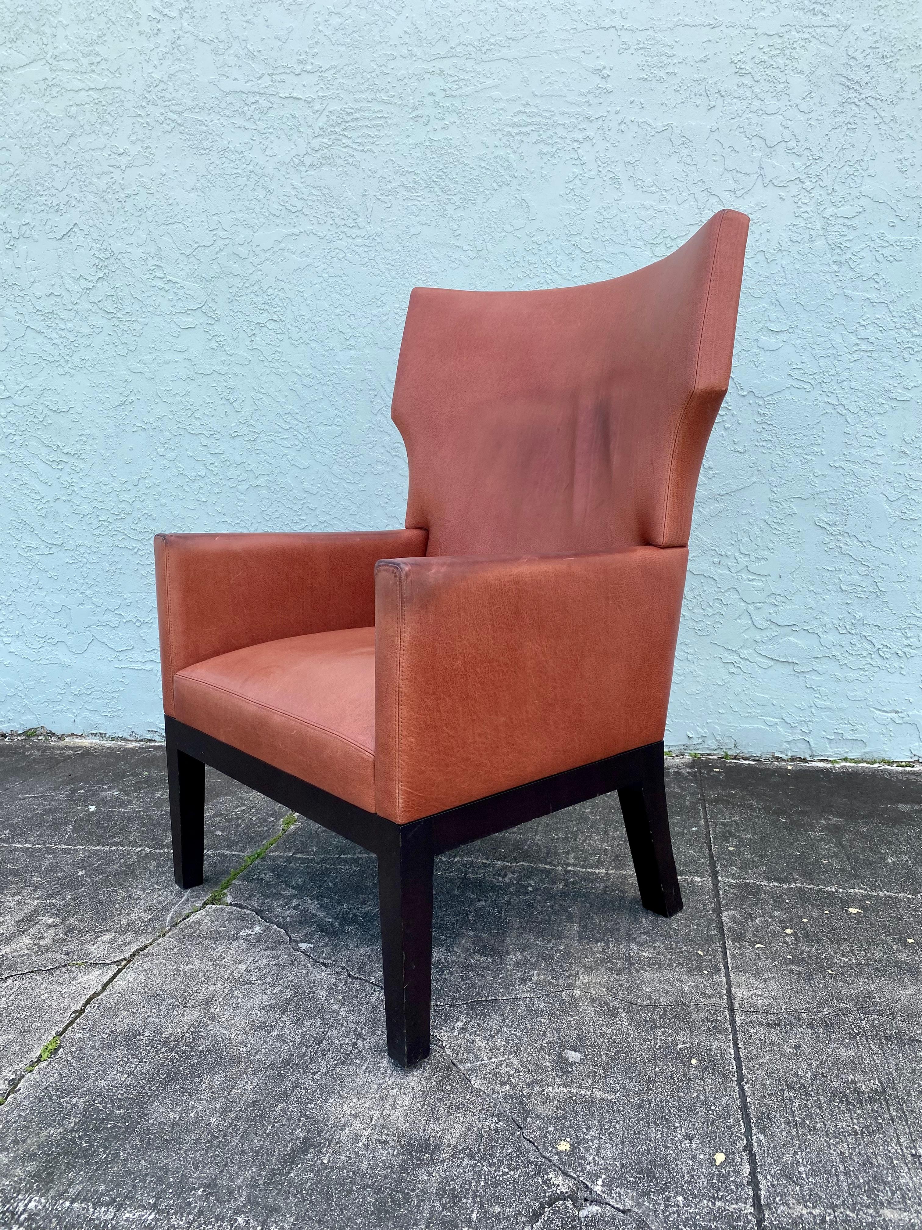 Modern Holly Hunt Christian Liaigre Orange Barbuda Lounge Chair For Sale