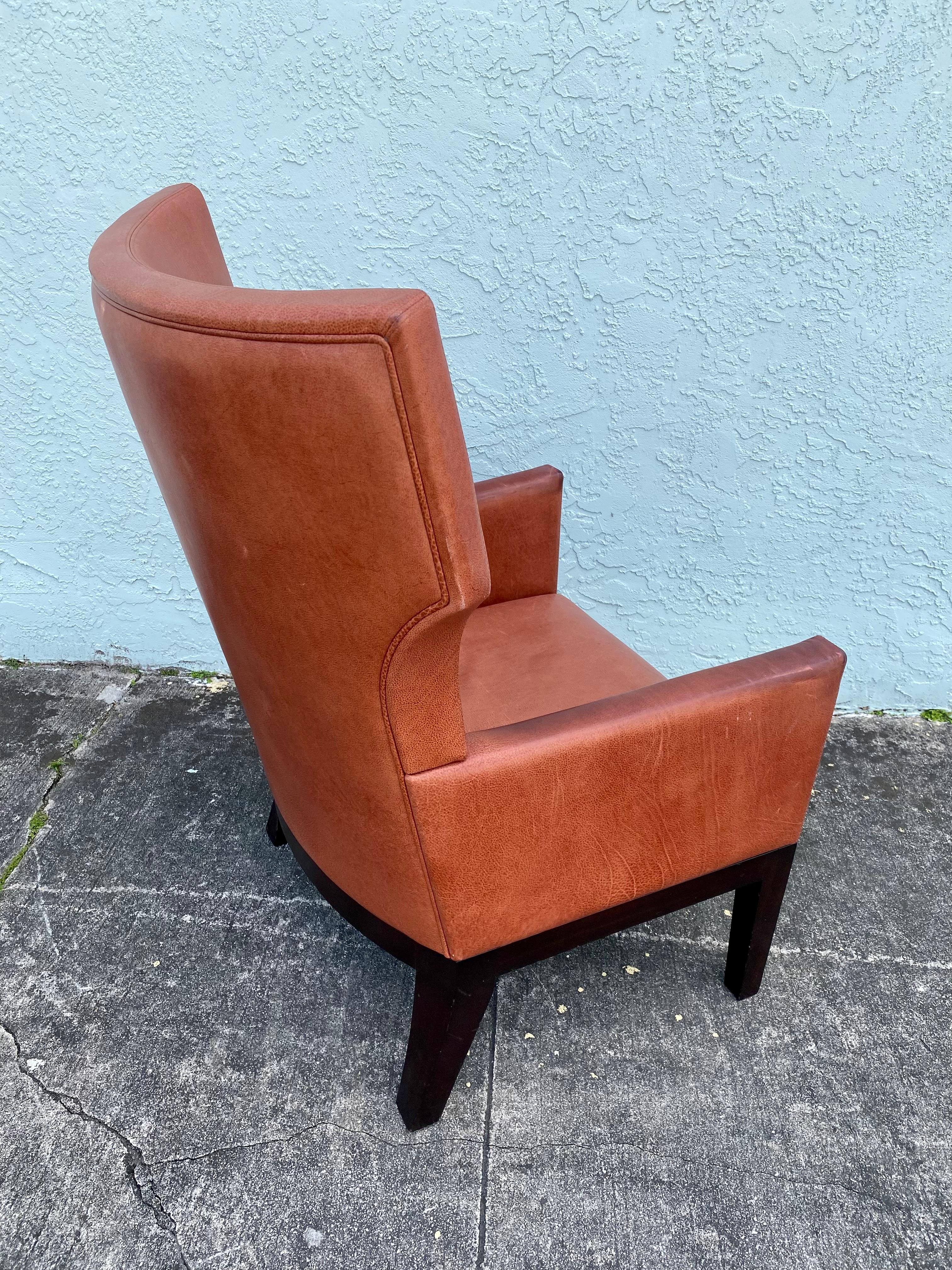 Holly Hunt Christian Liaigre Orange Barbuda Lounge Chair For Sale 2