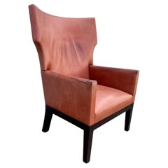 Retro Holly Hunt Christian Liaigre Orange Barbuda Lounge Chair