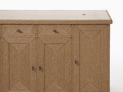 HOLLY HUNT Custom Claft Buffet in natürlichem Saum Seil mit Glasplatte