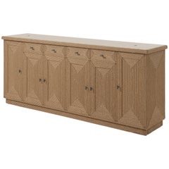 HOLLY HUNT Custom Claffet Buffet in Natural Hemp Rope with Glass Top 