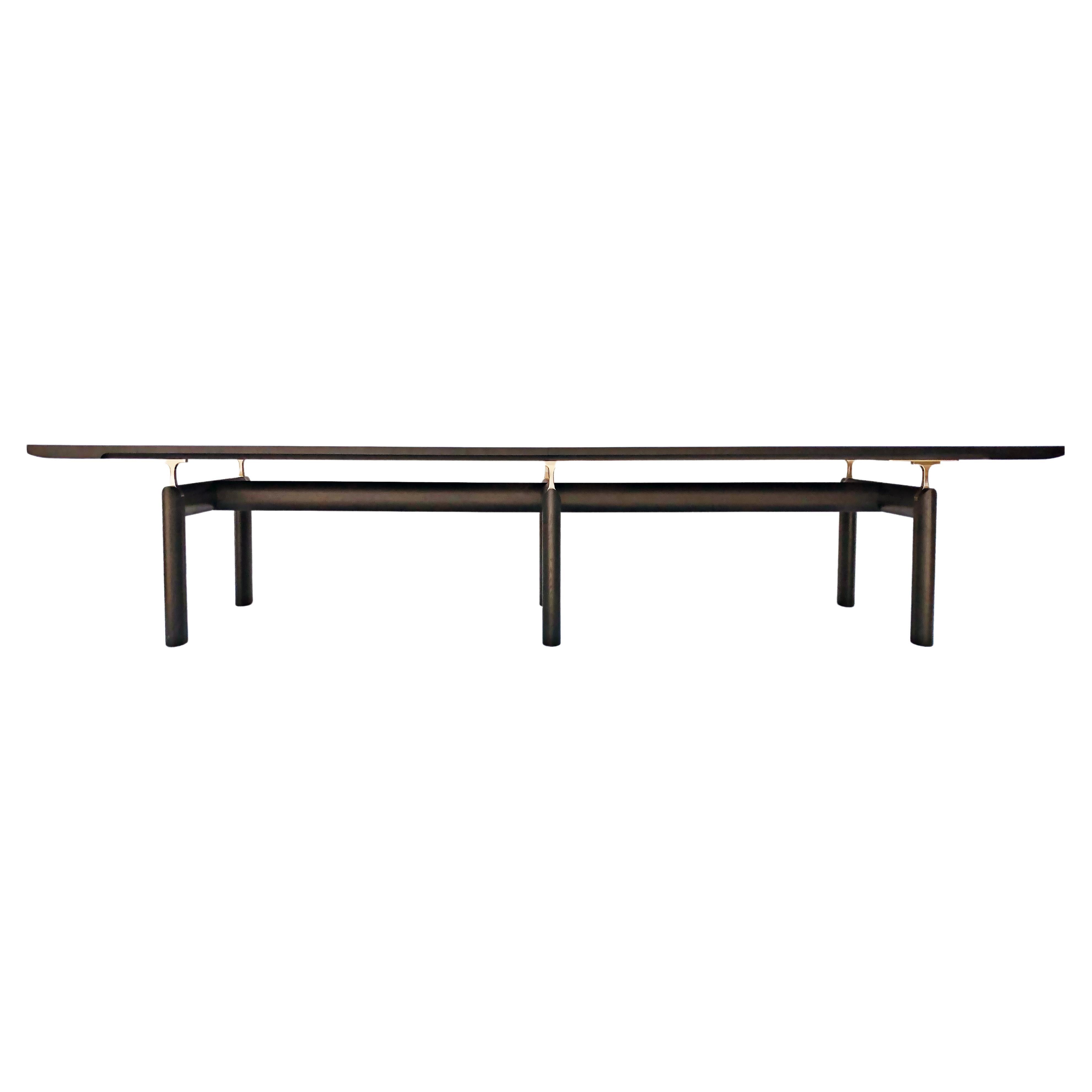 Holly Hunt Ebonized Walnut Slab Peregrine Dining Table