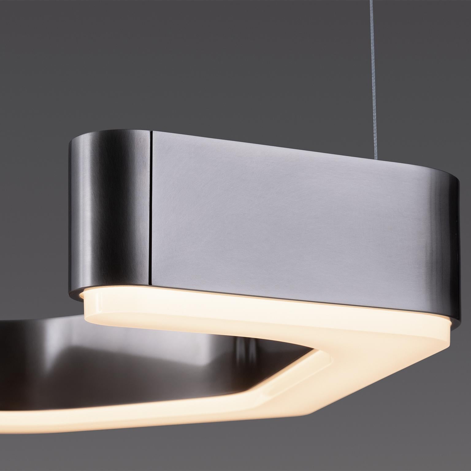 Modern HOLLY HUNT Fjord Hanging Small LED Light in Aged Nickel