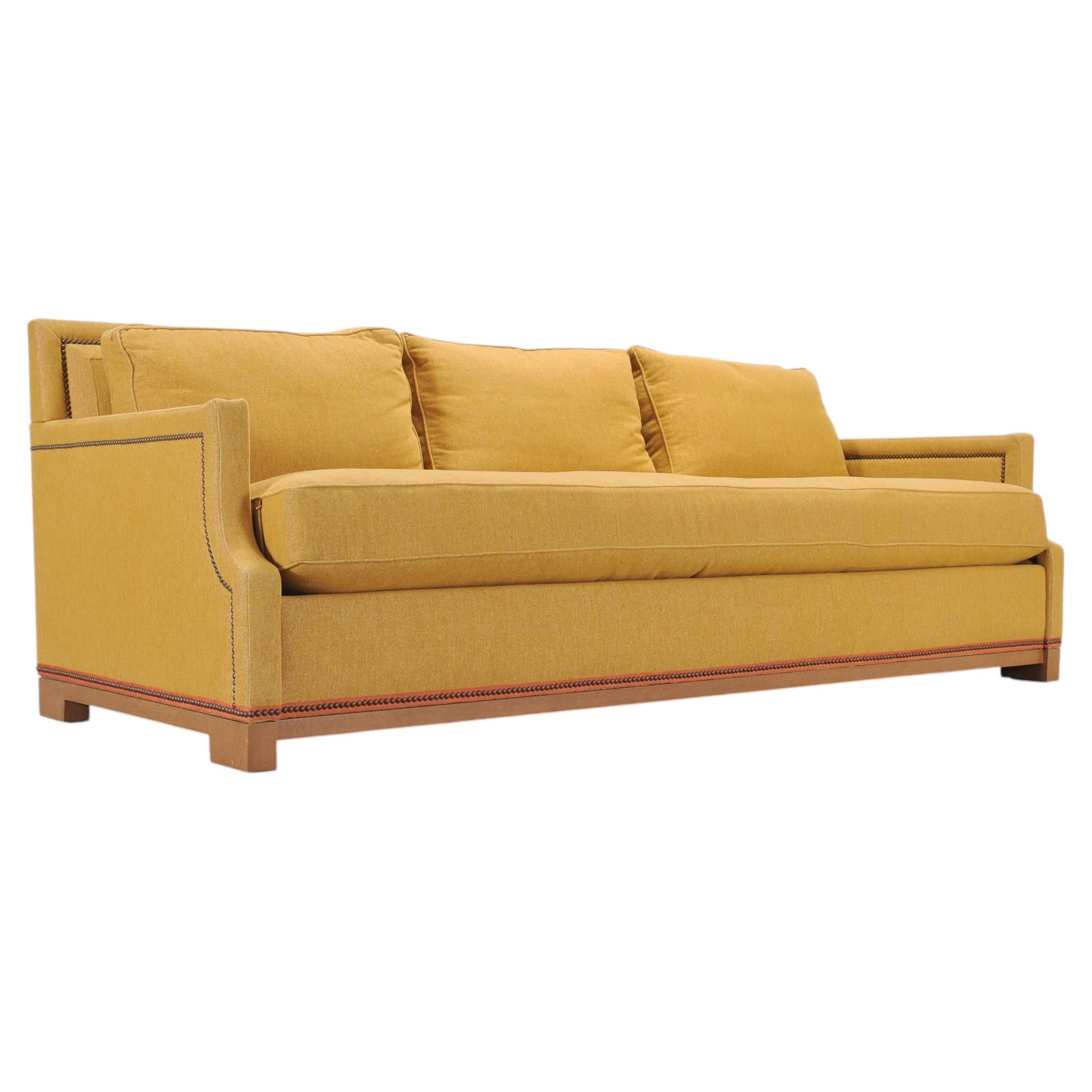 Holly Hunt for Studio H George V Sofa in Goldenrod Fabric For Sale