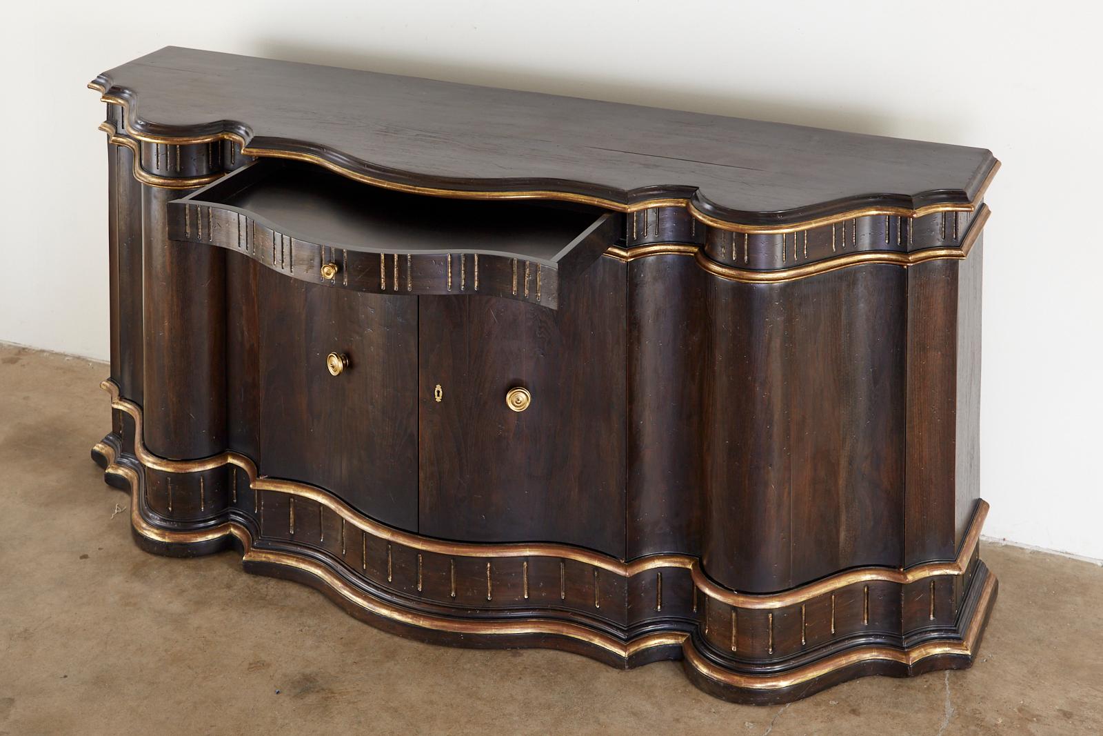 Ebonized Holly Hunt for Therien Studio Serpentine Sideboard or Buffet