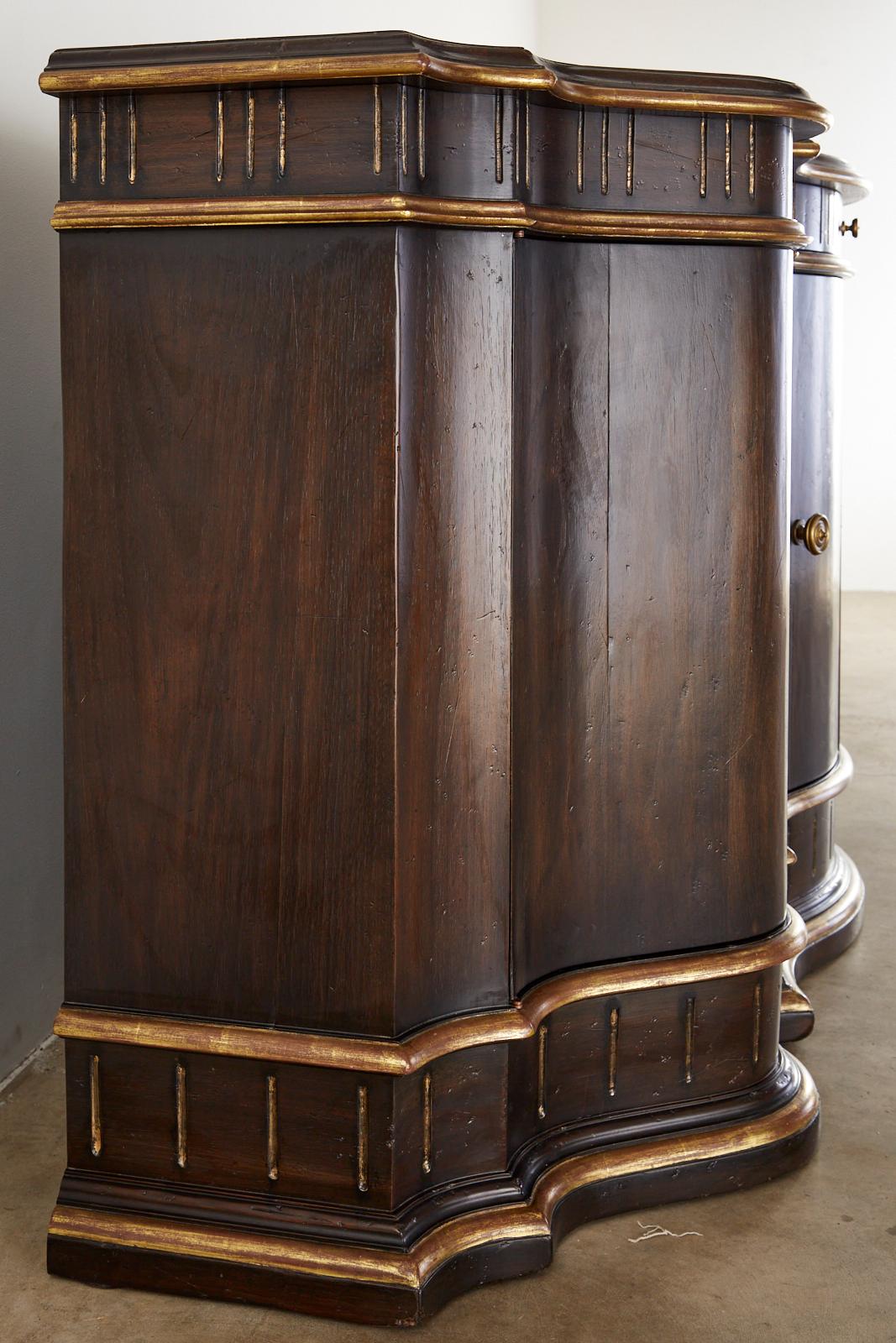 Walnut Holly Hunt for Therien Studio Serpentine Sideboard or Buffet