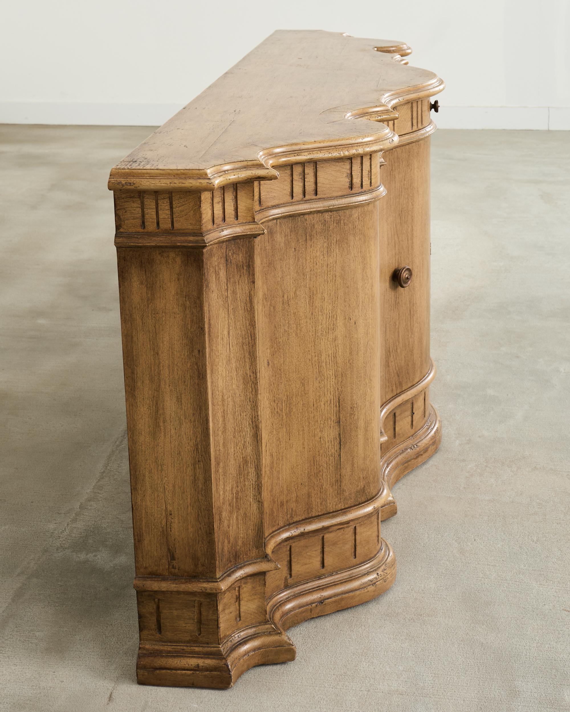 Brass Holly Hunt for Therien Studio Serpentine Sideboard or Buffet For Sale