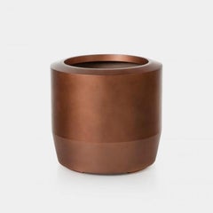 HOLLY HUNT Fugu Large Hollow Cast Concrete Outdoor Planter in Copper Finish