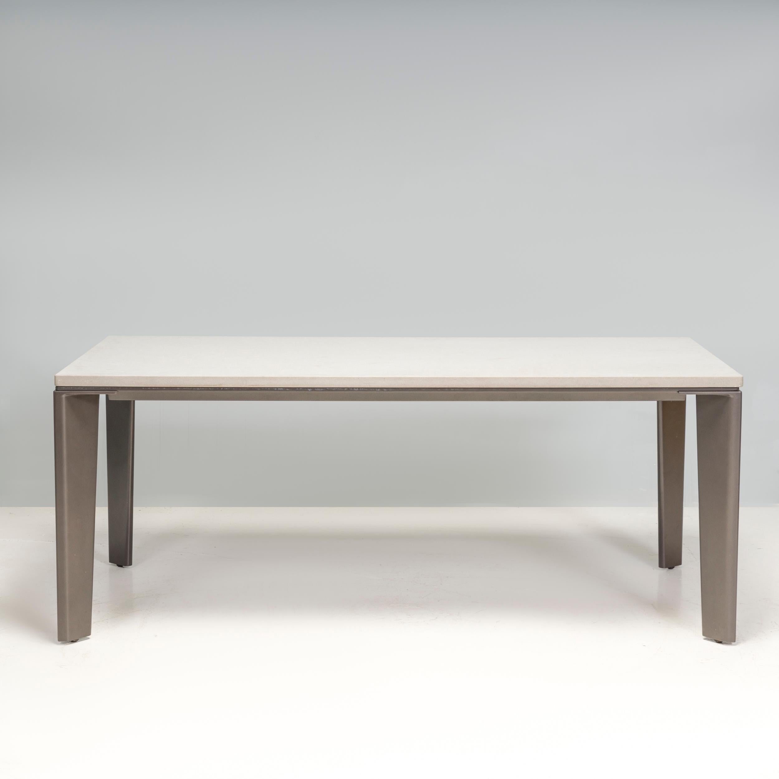  Holly Hunt Grey Keel Cement Outdoor Dining Table  For Sale 4